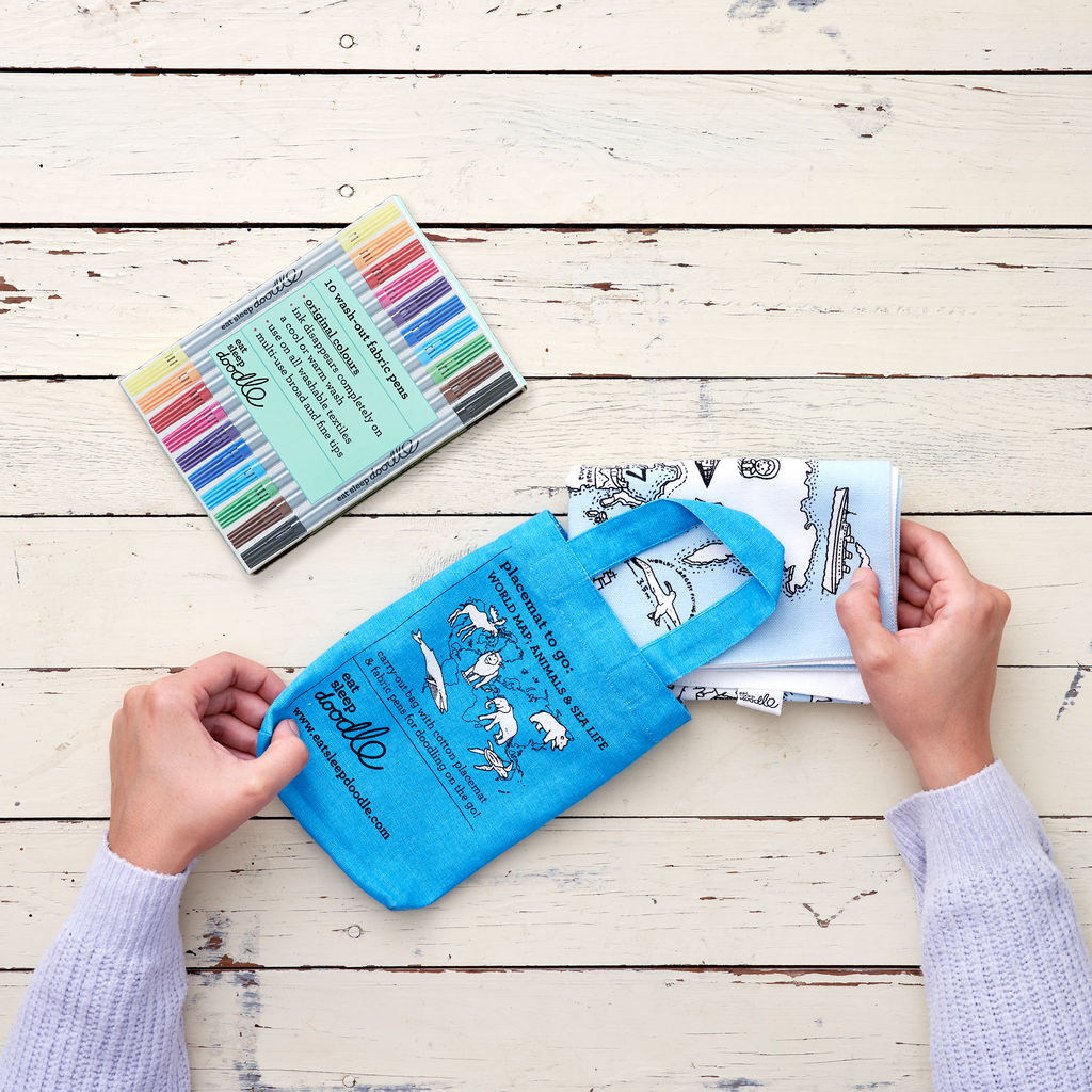 Kibakids - World Map Reusable Colour-In Placemat for Kids